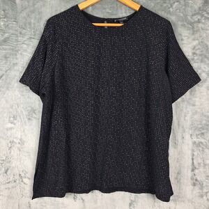 Eileen Fisher Top 18 Petite Black Morse Code Future Is Female Preppy Casual